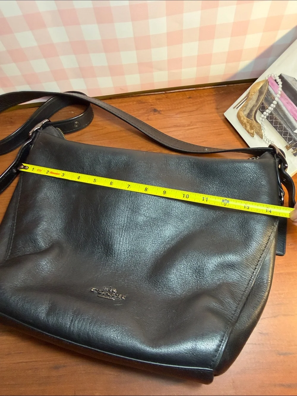 Coach Black Leather Shoulder Hobo Bag